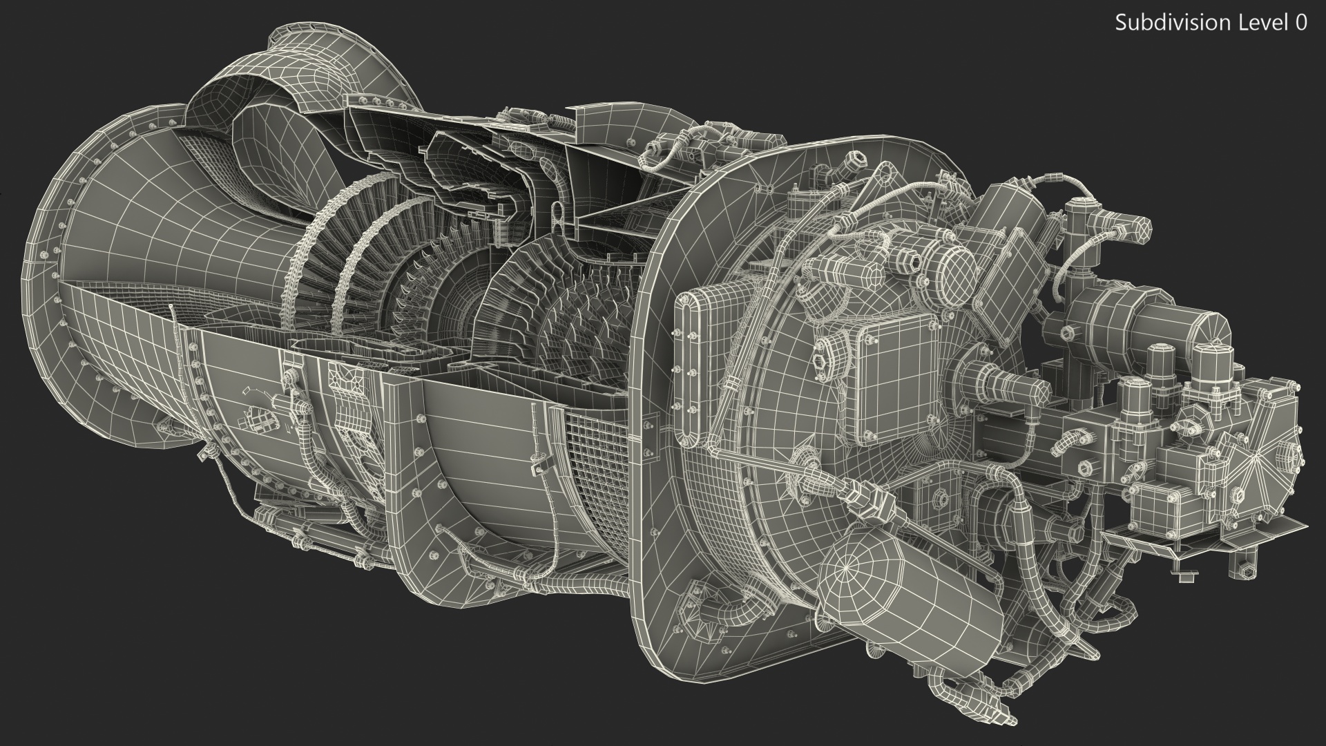 PT6C-67C Turboshaft Slice Engine 3D