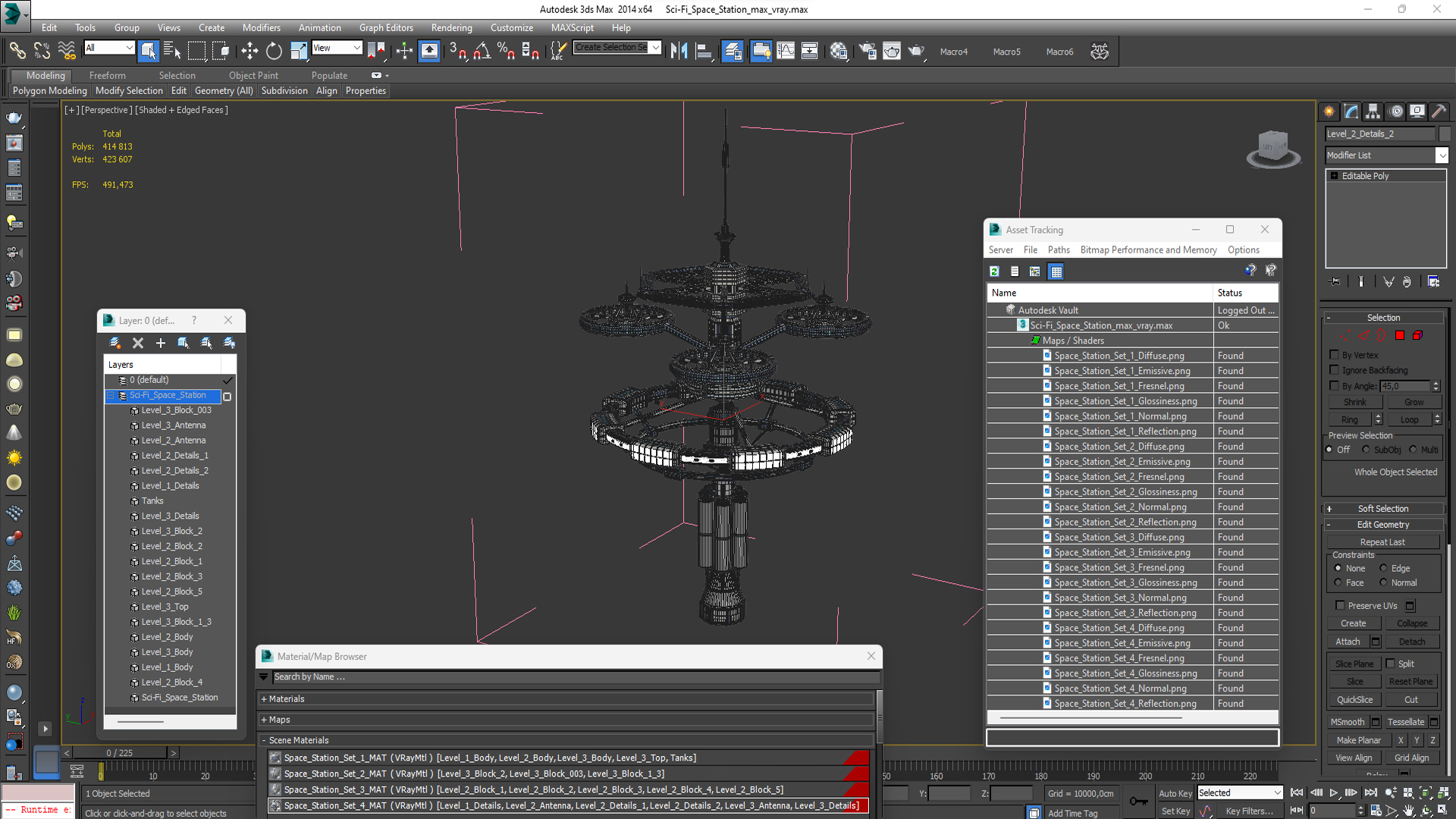 3D model Sci-Fi Space Station