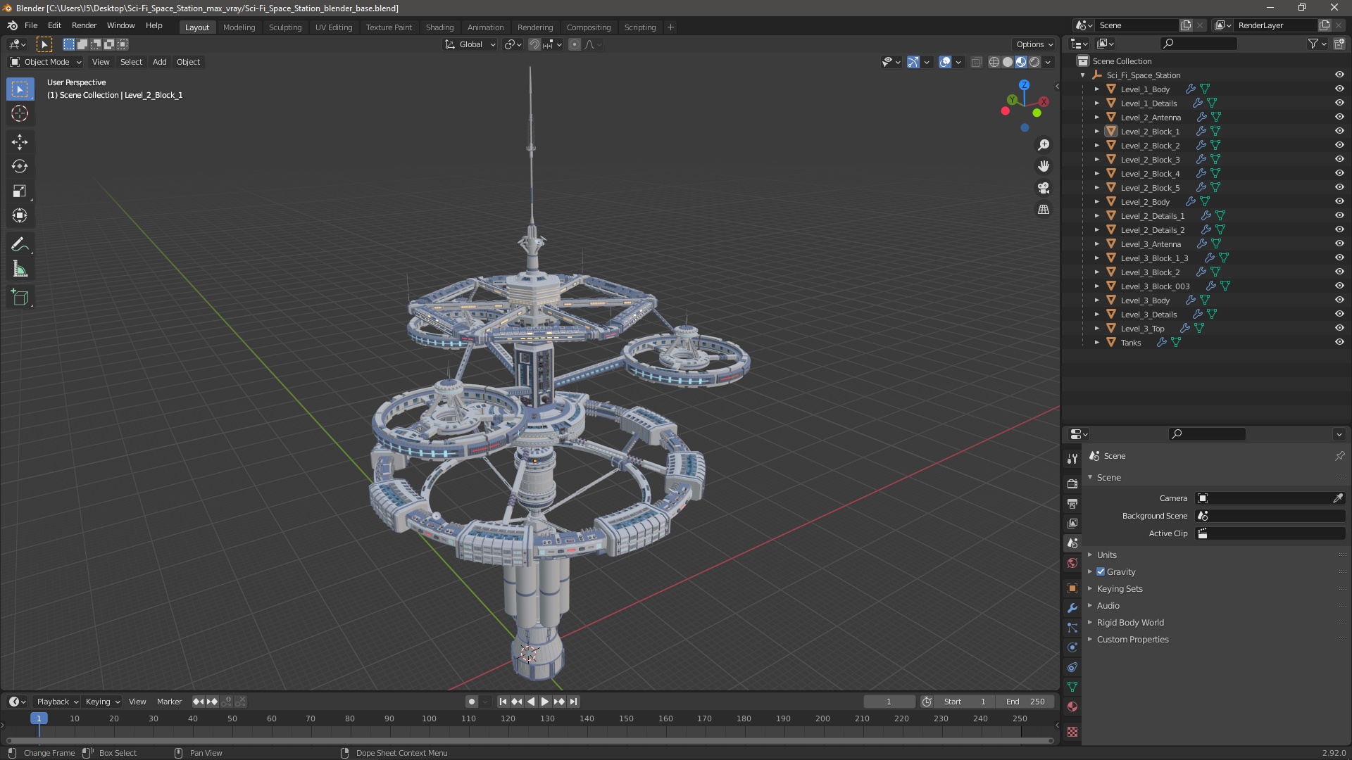 3D model Sci-Fi Space Station