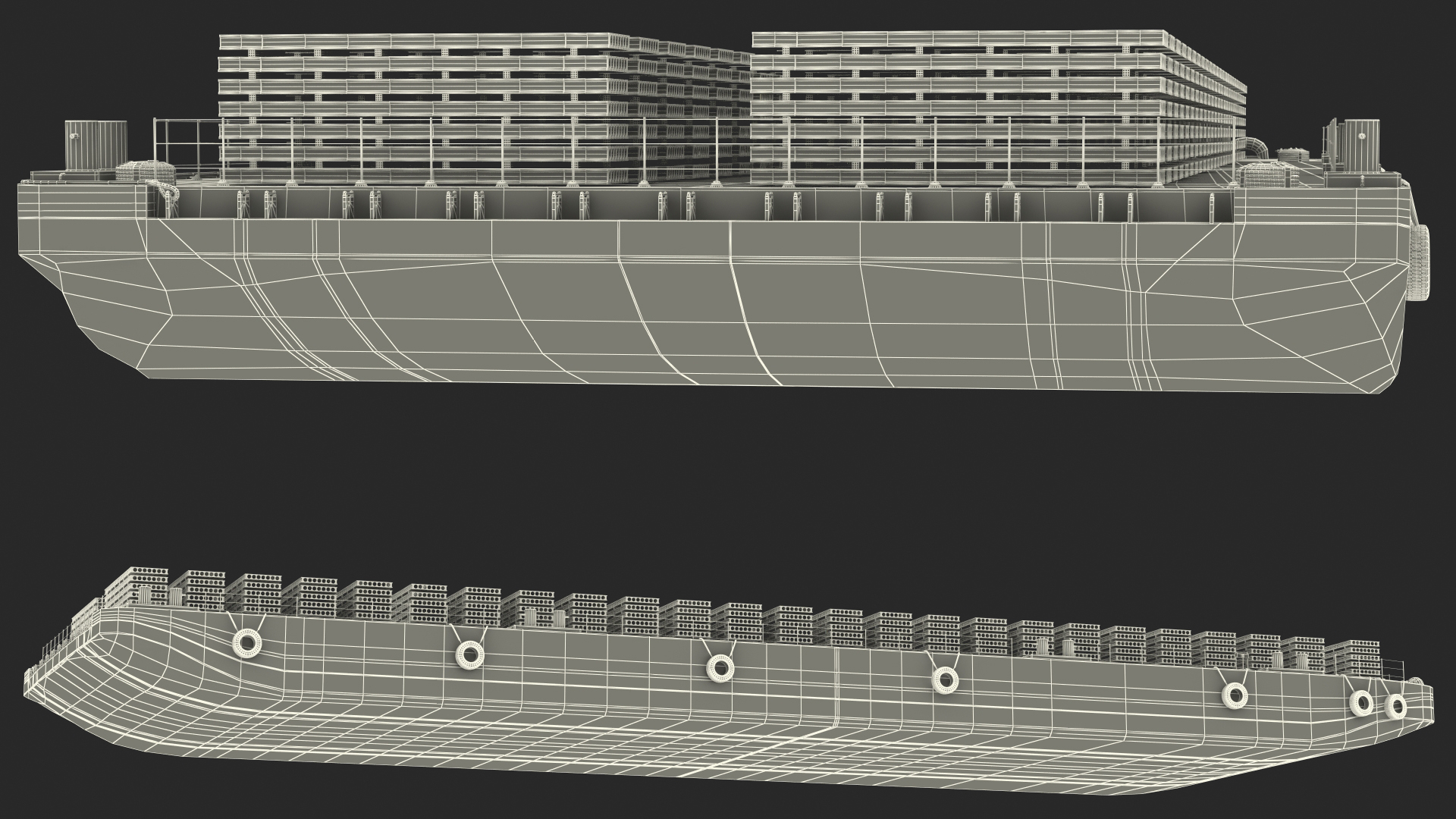 Pontoon Barge Loaded Concrete Slab 3D model