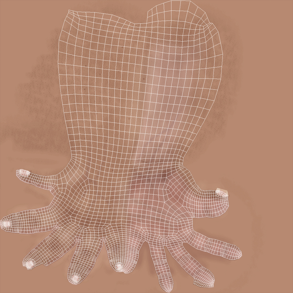 3D Man Hands with Short Chain Handcuffs