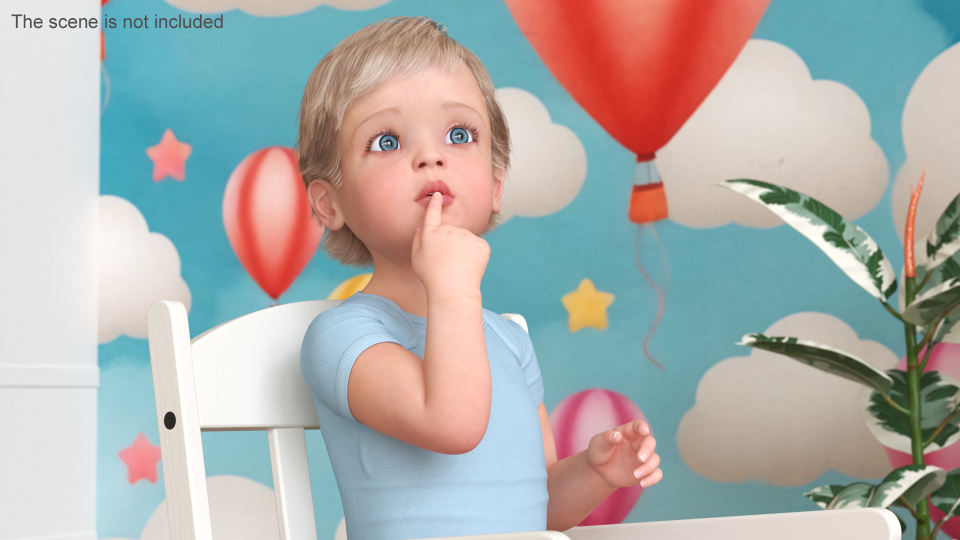 3D model Boy Sitting in a Rocking Chair