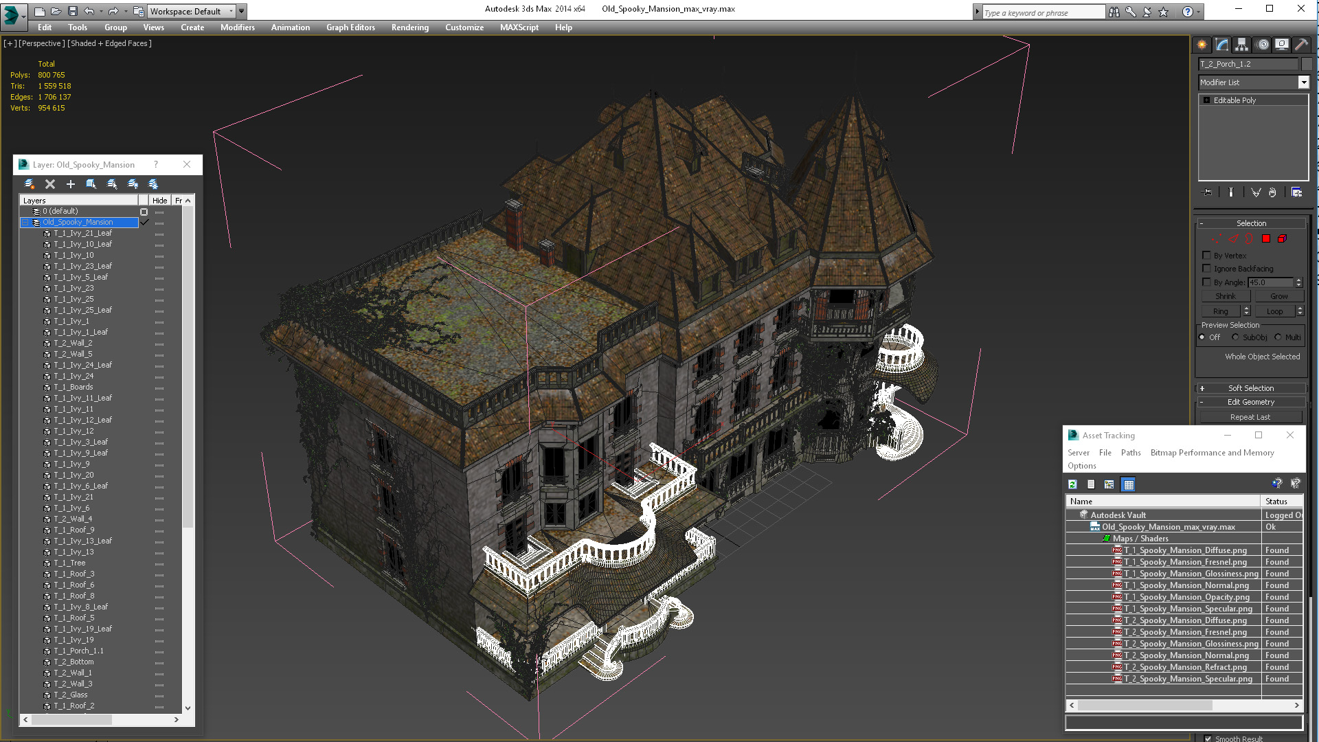3D Old Spooky Mansion model