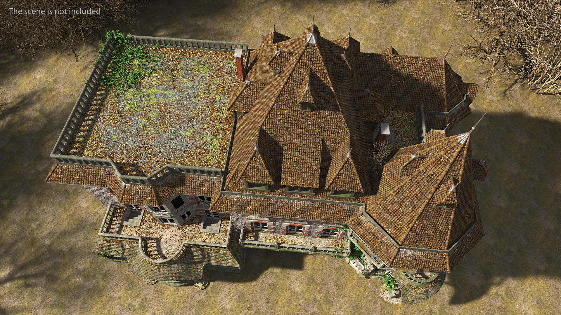 3D Old Spooky Mansion model