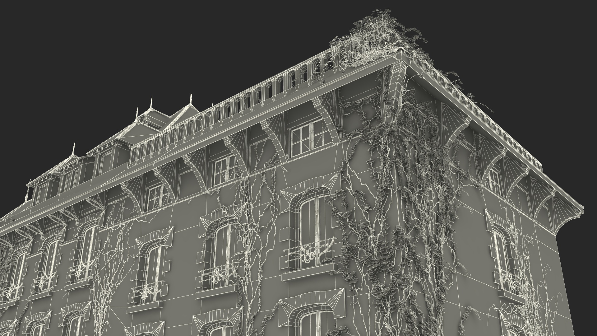 3D Old Spooky Mansion model