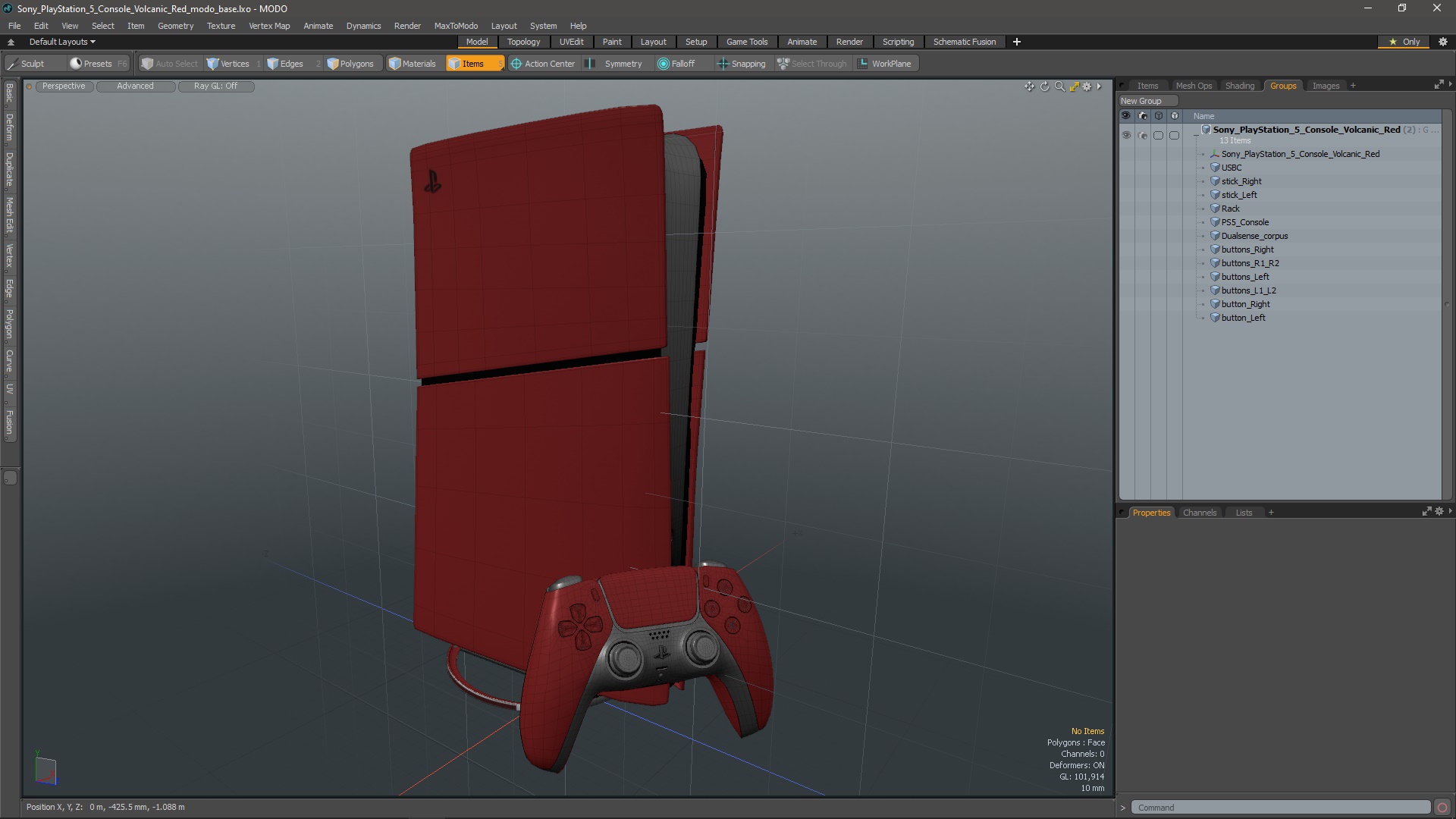 Sony PlayStation 5 Console Volcanic Red 3D model