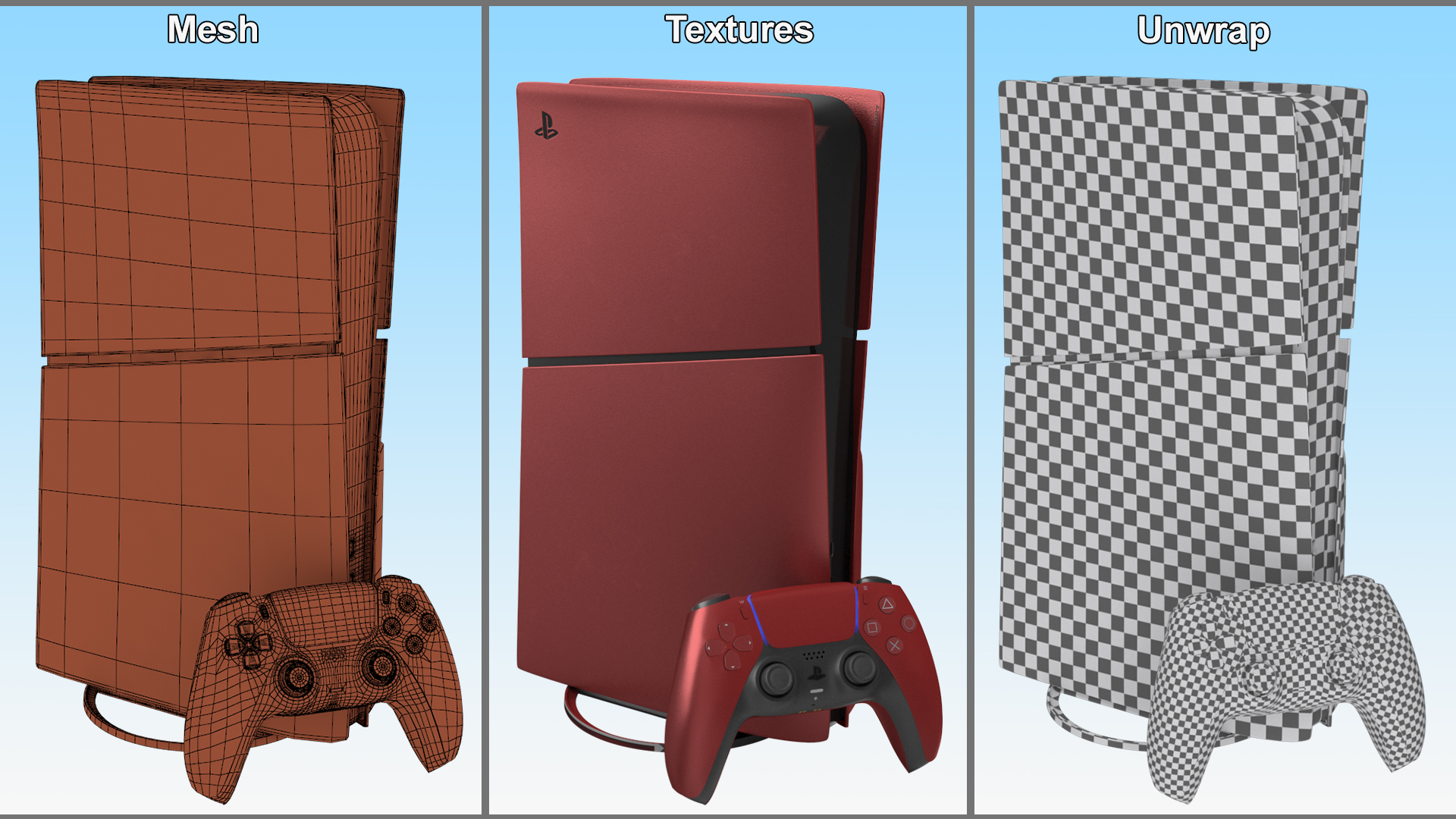 Sony PlayStation 5 Console Volcanic Red 3D model