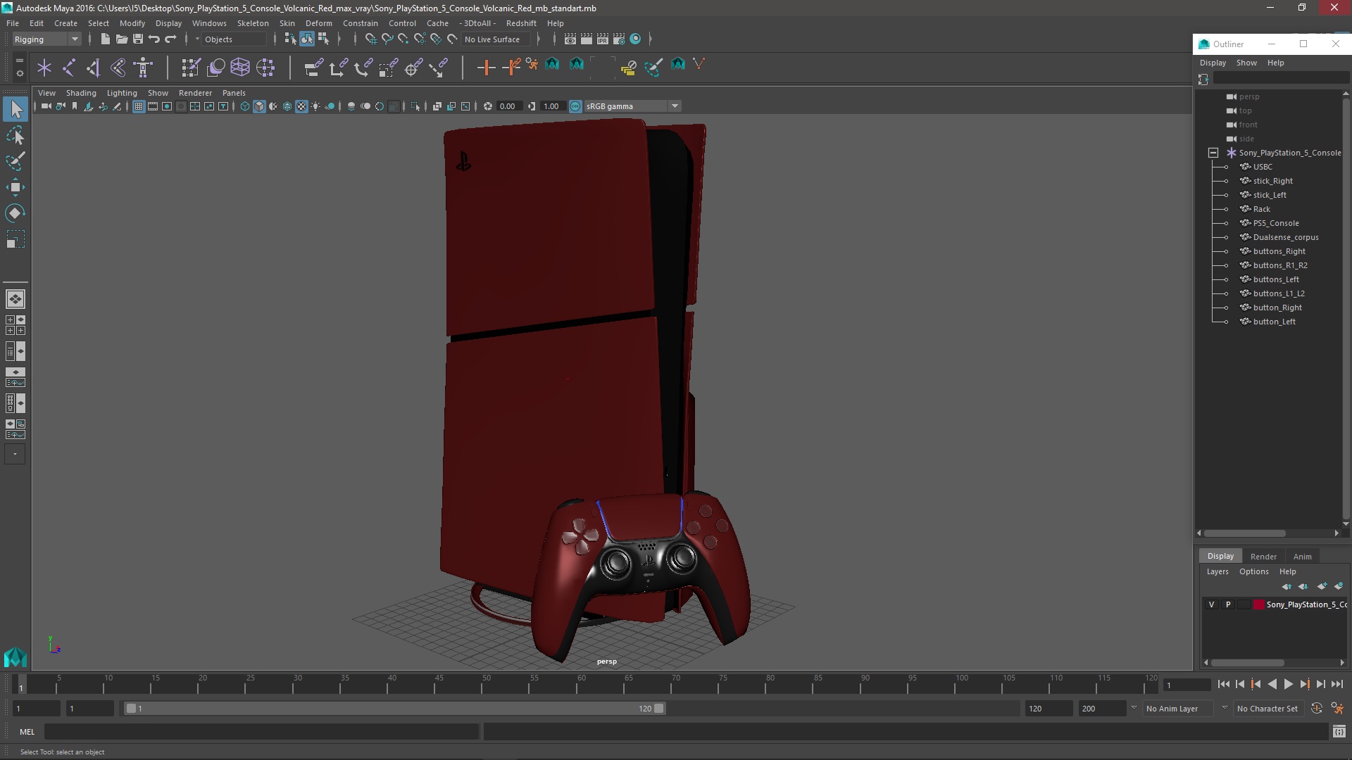 Sony PlayStation 5 Console Volcanic Red 3D model