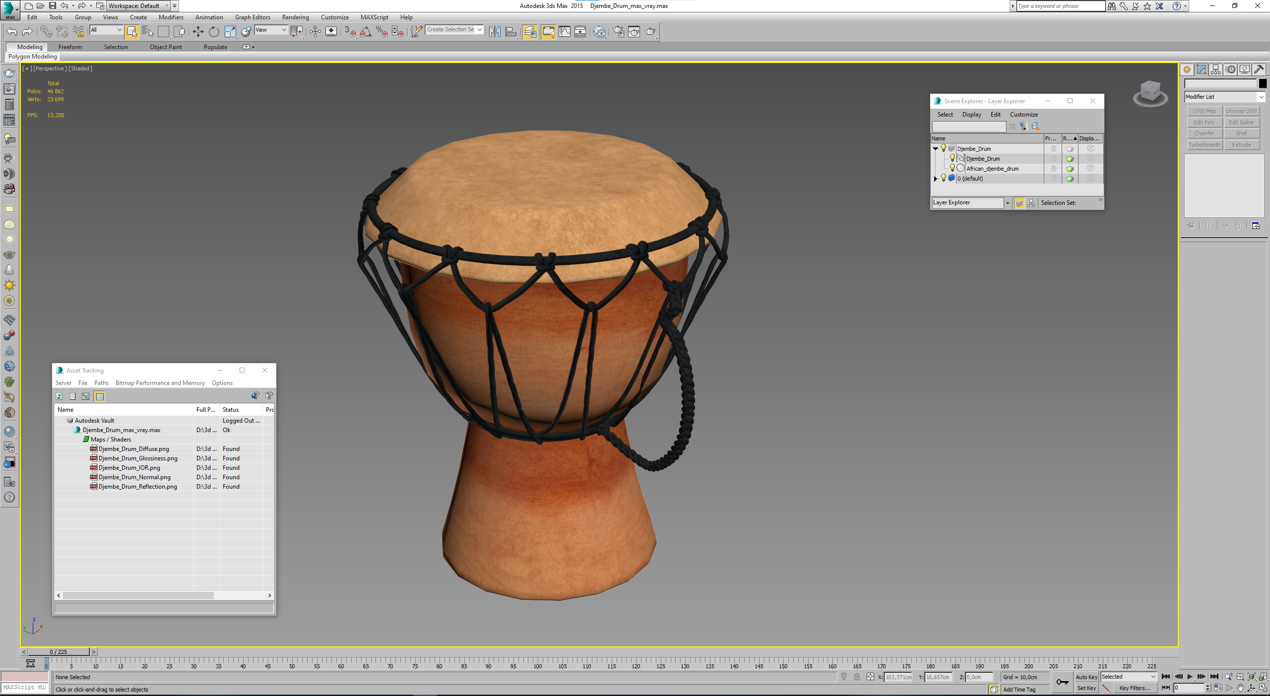3D Djembe Drum