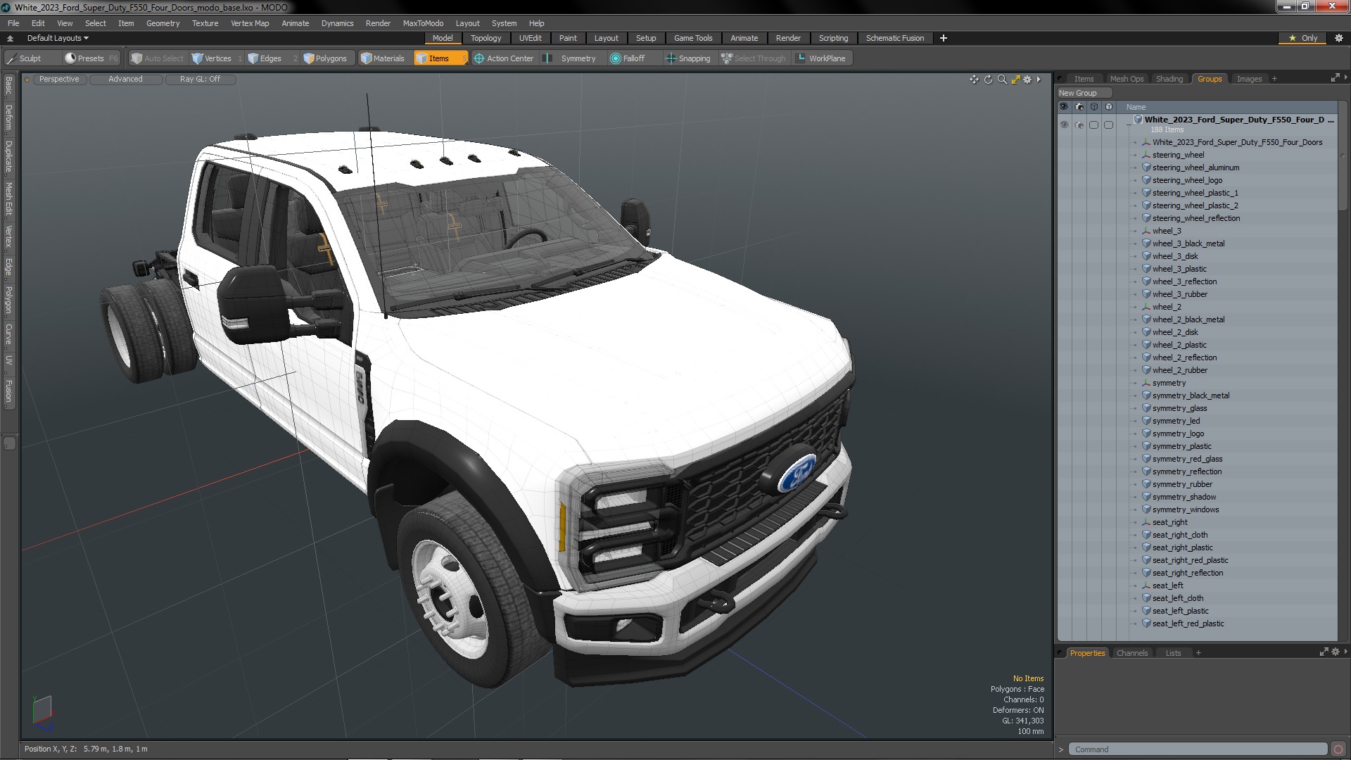 White 2023 Ford Super Duty F550 Four Doors 3D