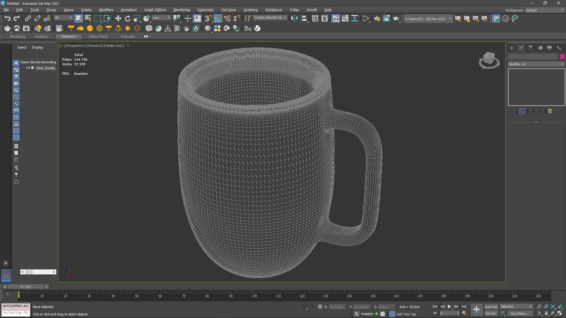 Clear Double Wall Glass Coffee Mug for 3D Print 3D
