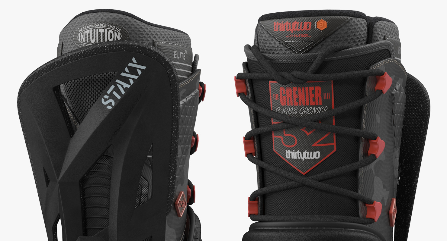3D model Snowboard with Nitro Staxx Bindings and Boots