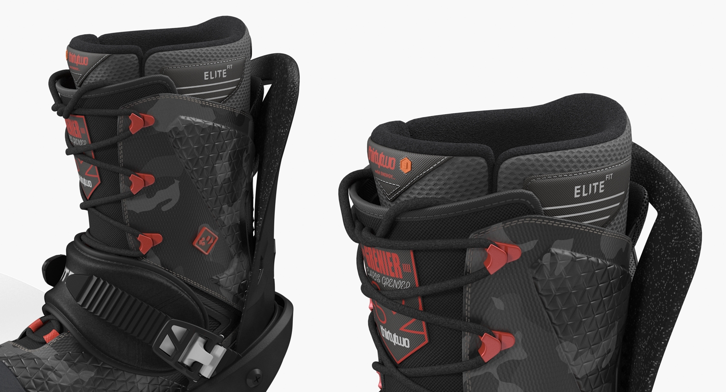 3D model Snowboard with Nitro Staxx Bindings and Boots