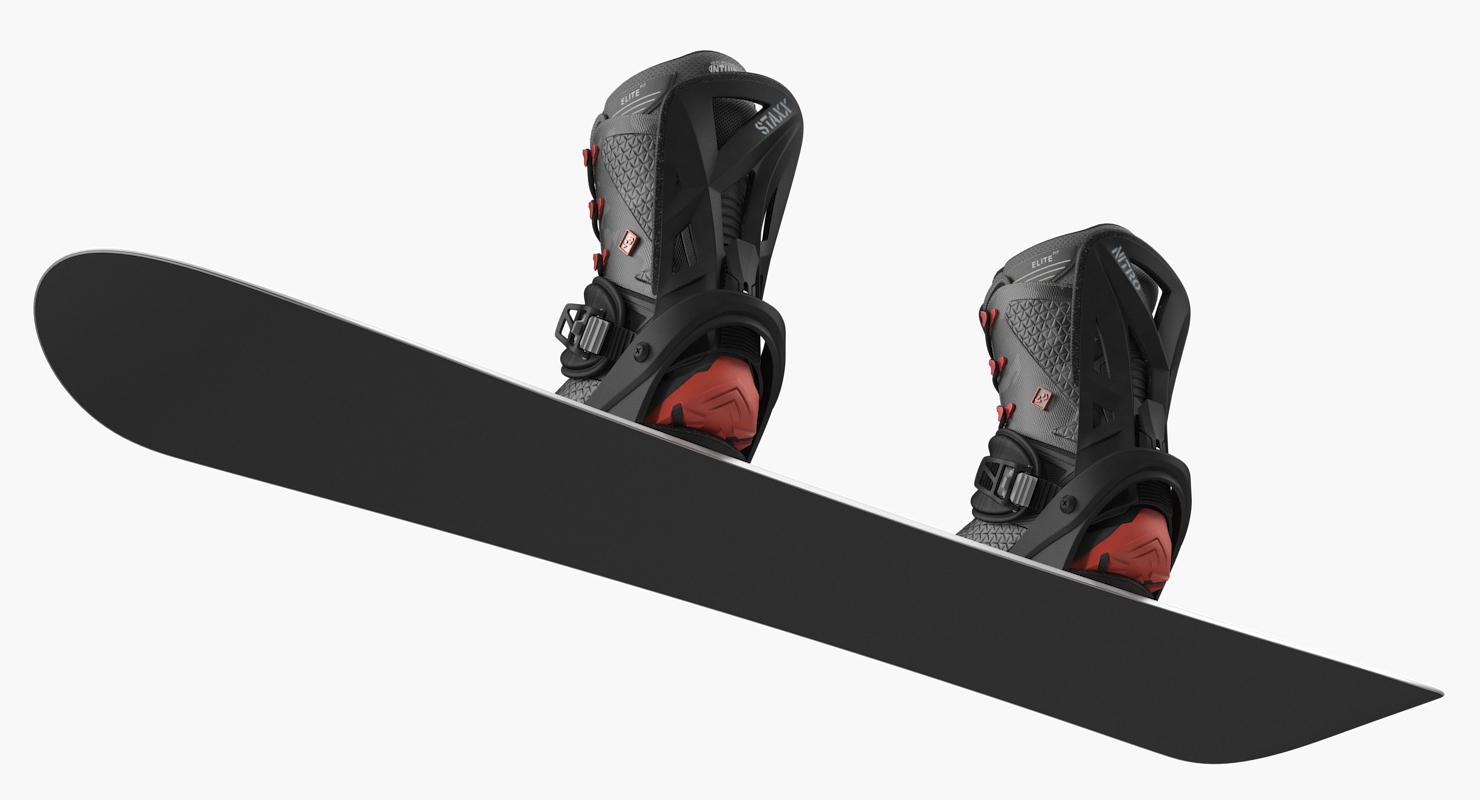 3D model Snowboard with Nitro Staxx Bindings and Boots