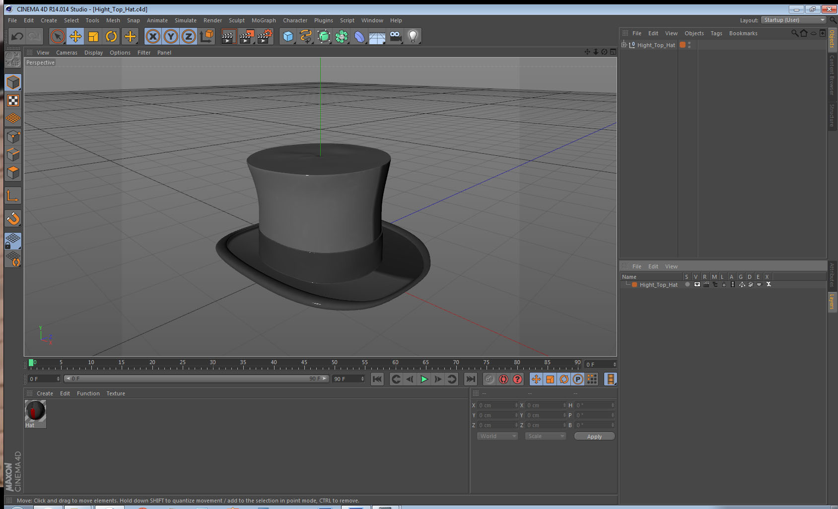 3D Hight Top Hat model