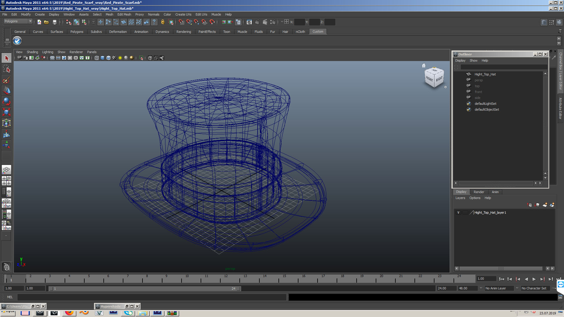 3D Hight Top Hat model