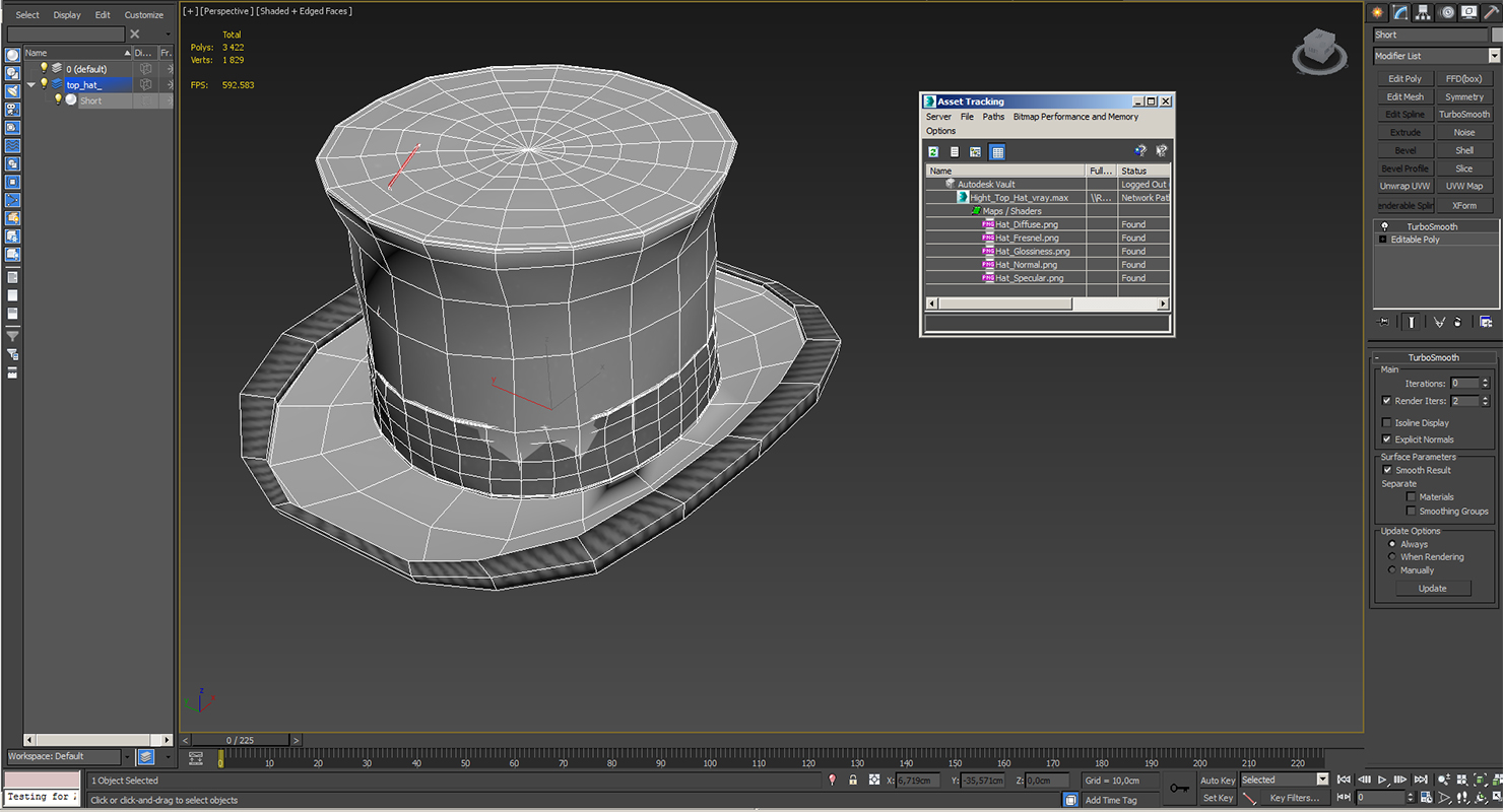 3D Hight Top Hat model