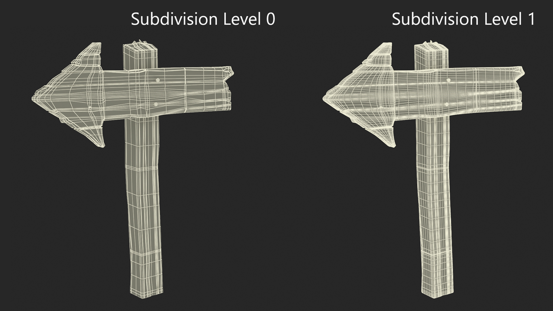 3D model Old Wooden Signpost Mockup Set