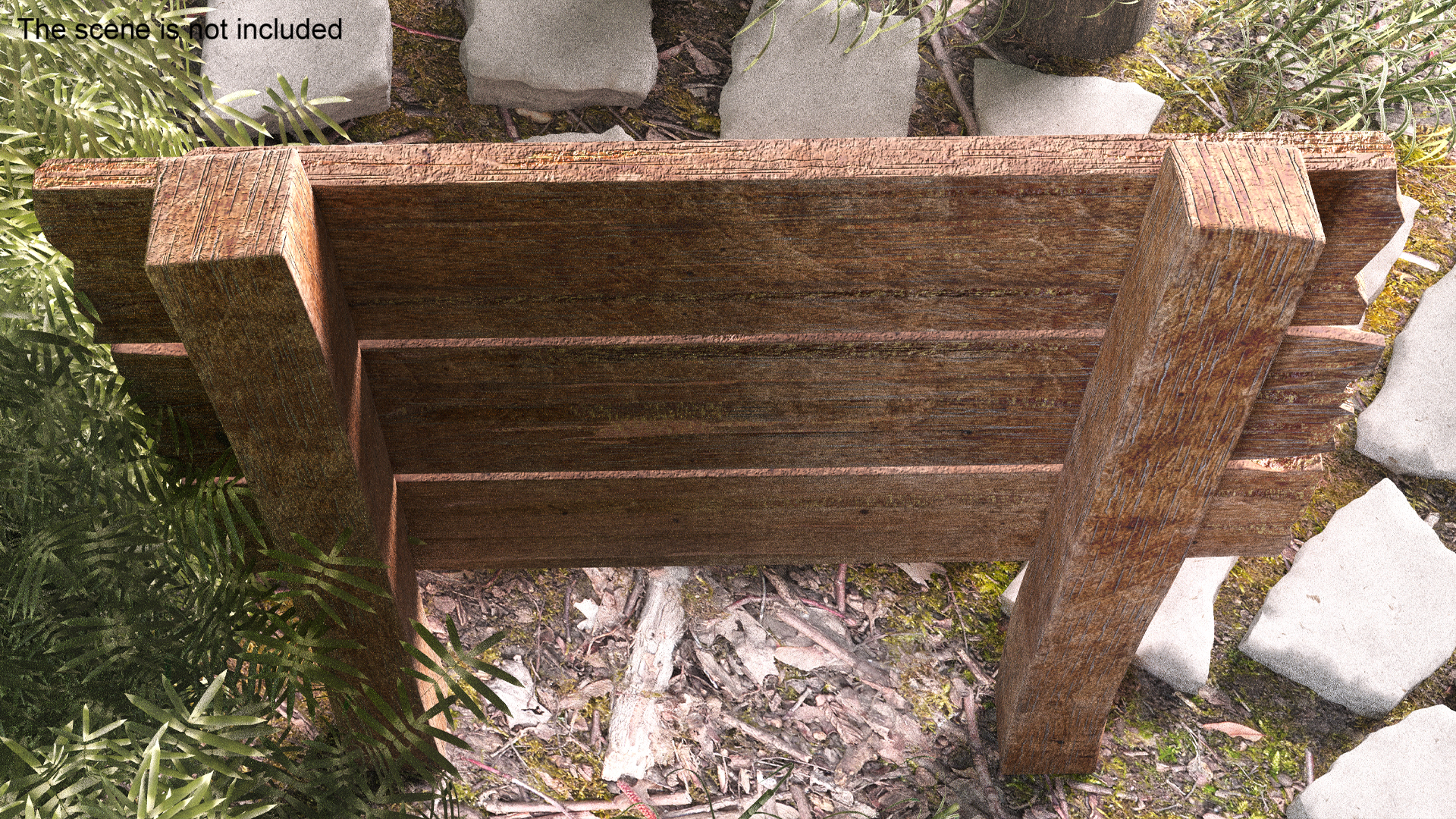 3D model Old Wooden Signpost Mockup Set
