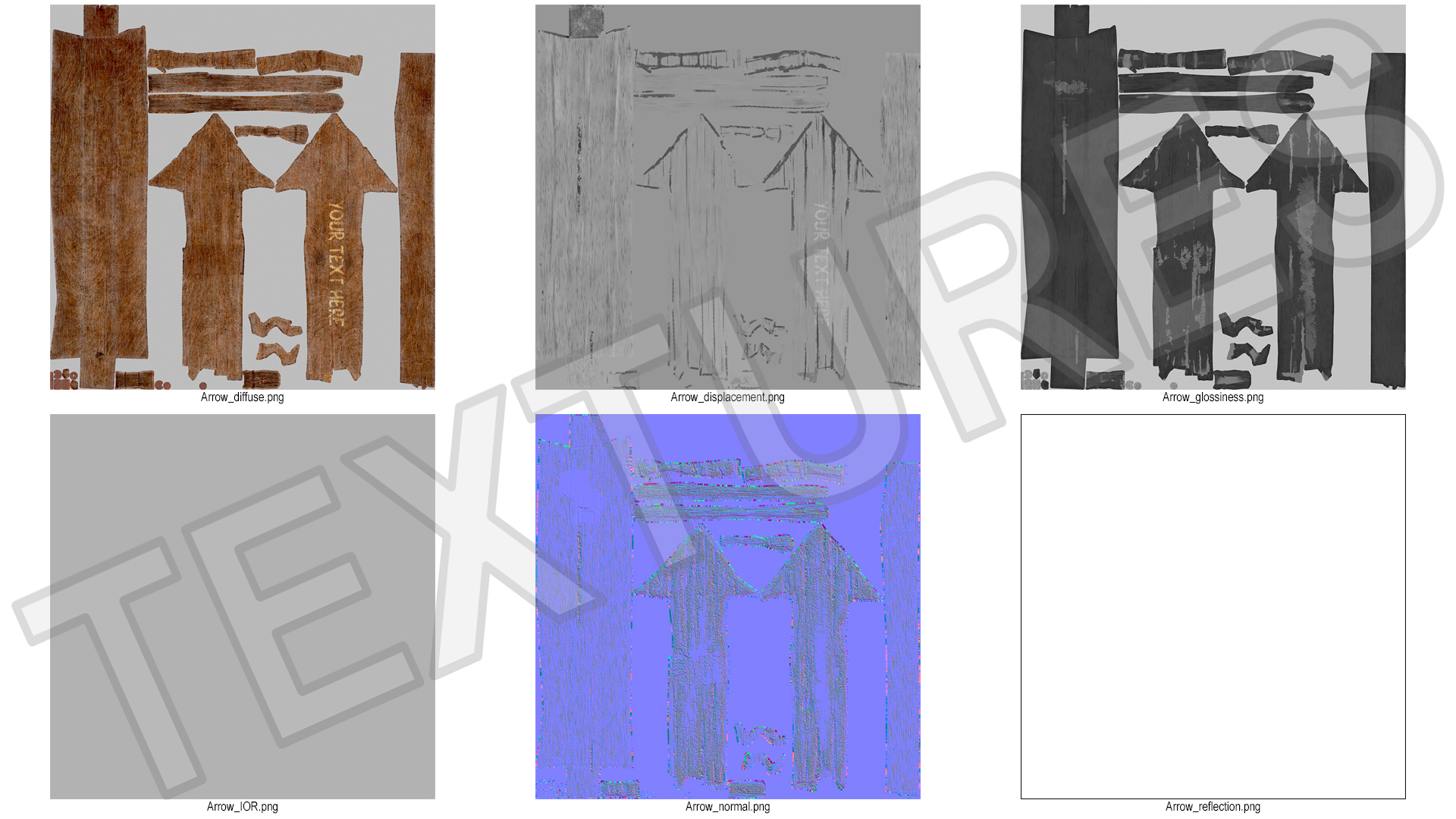 3D model Old Wooden Signpost Mockup Set