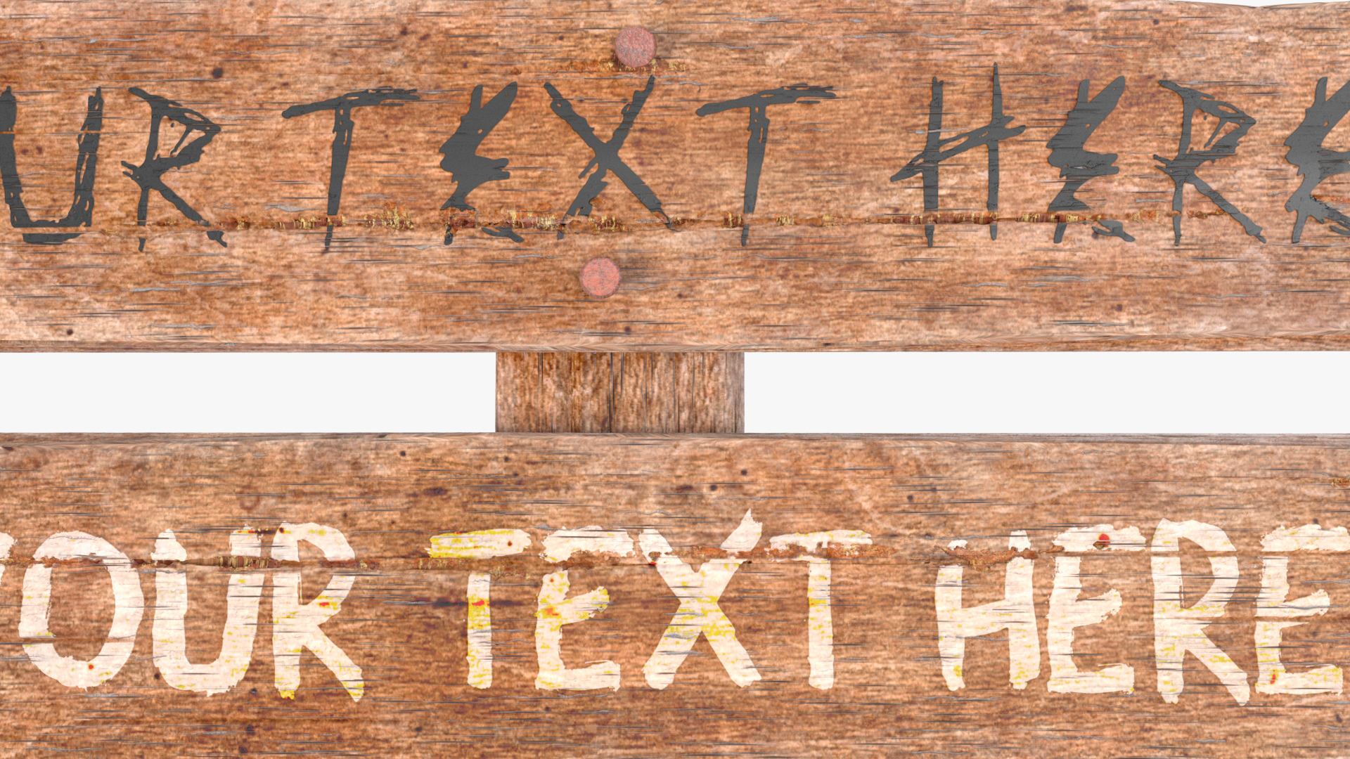 3D model Old Wooden Signpost Mockup Set