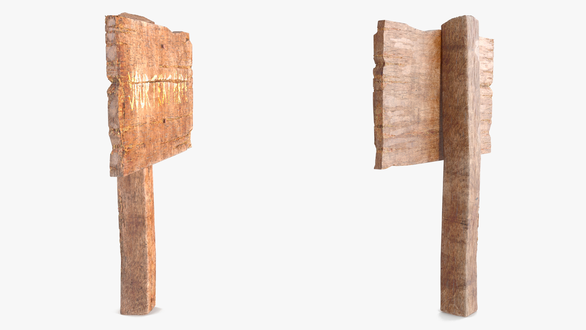3D model Old Wooden Signpost Mockup Set