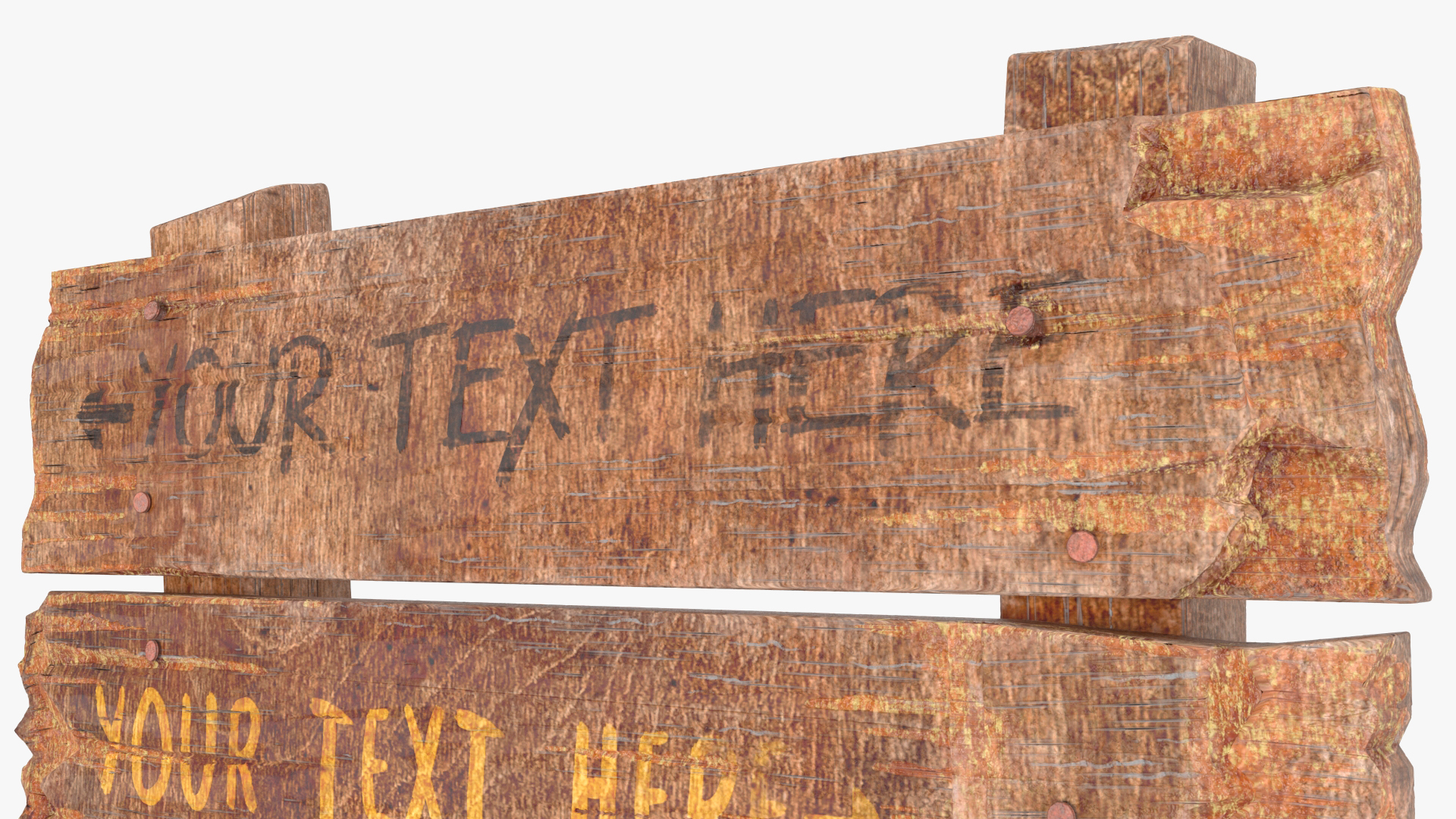 3D model Old Wooden Signpost Mockup Set