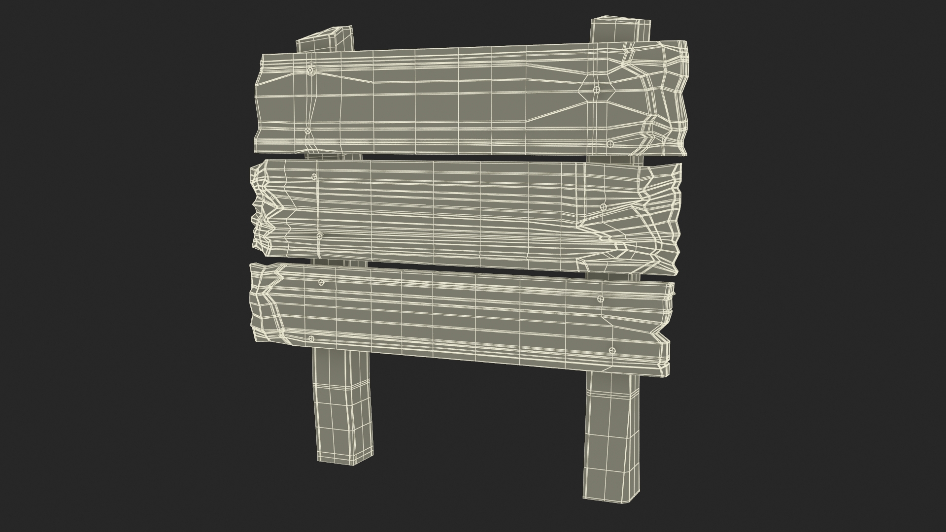 3D model Old Wooden Signpost Mockup Set