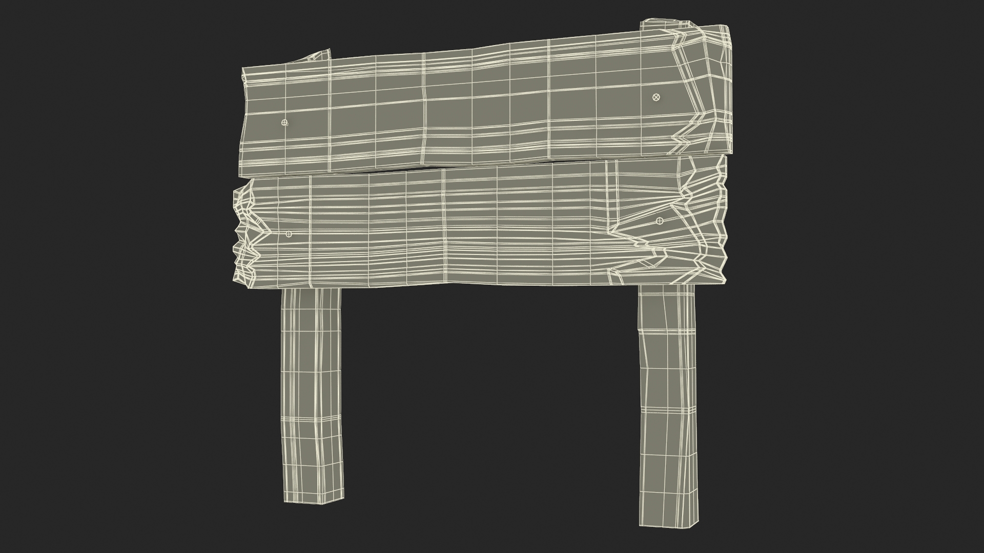 3D model Old Wooden Signpost Mockup Set