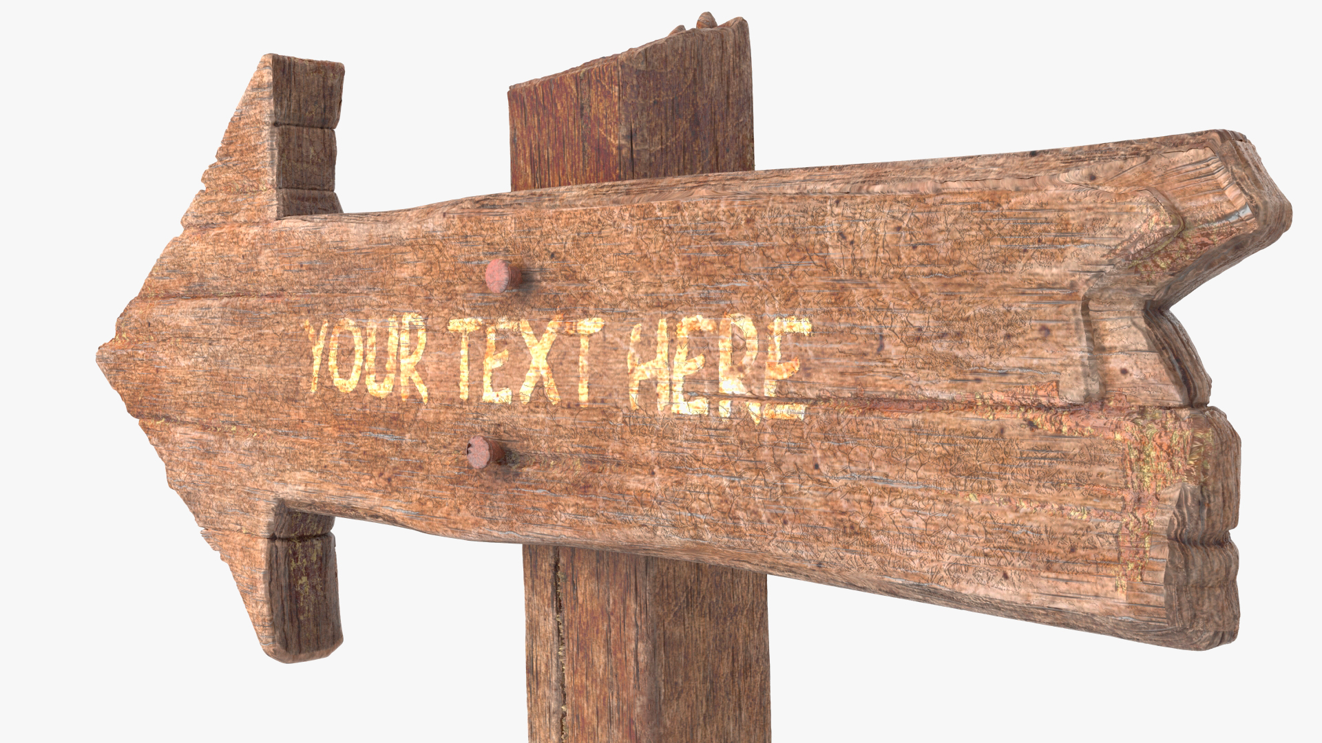 3D model Old Wooden Signpost Mockup Set
