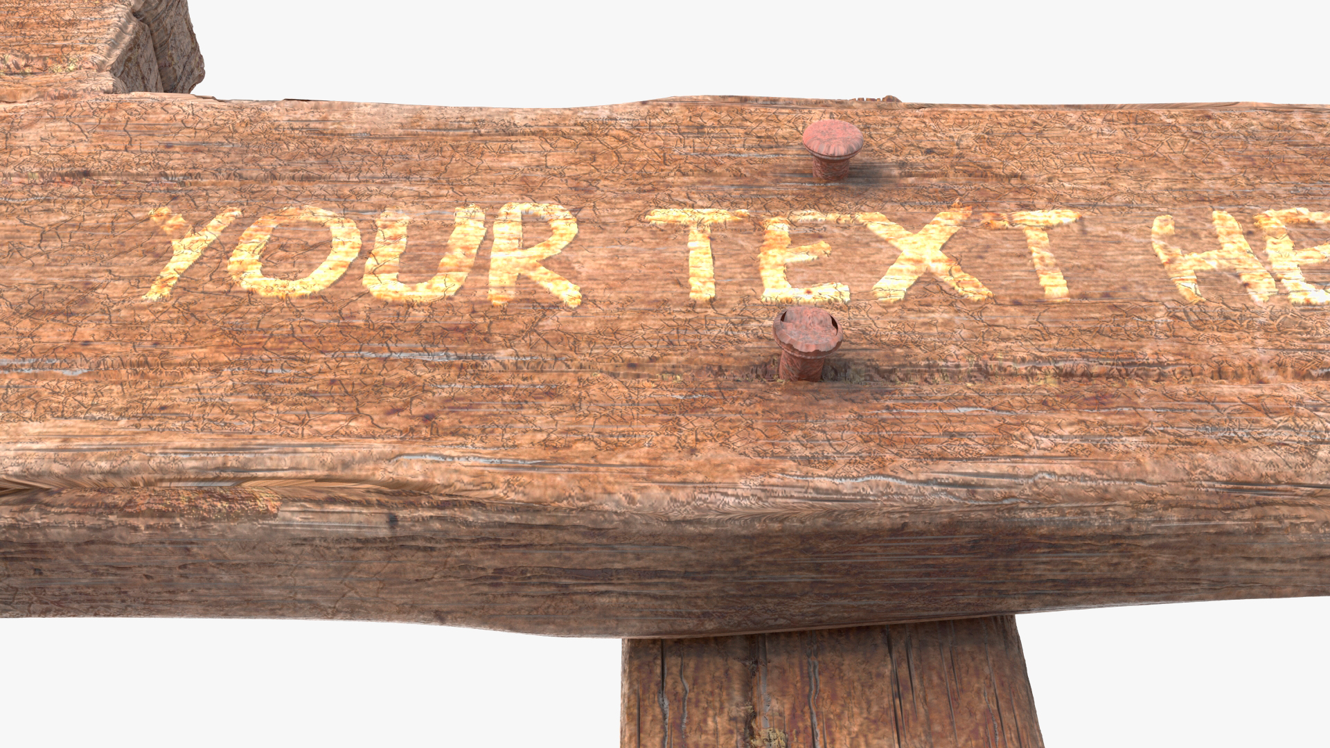 3D model Old Wooden Signpost Mockup Set