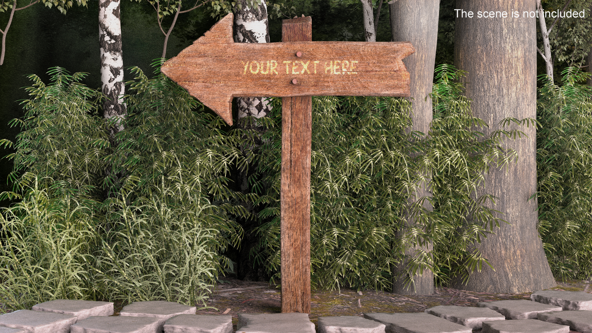 3D model Old Wooden Signpost Mockup Set