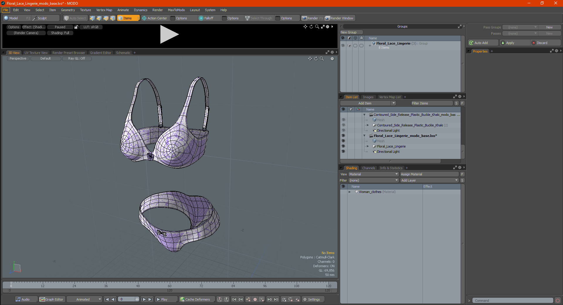 3D model Floral Lace Lingerie