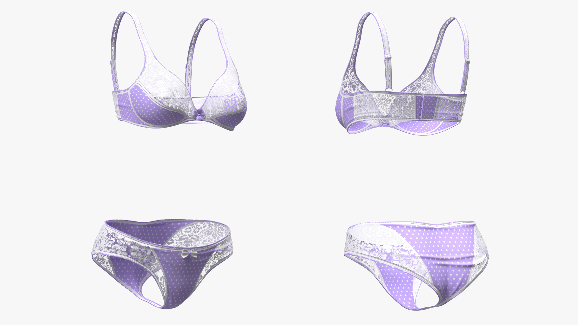 3D model Floral Lace Lingerie