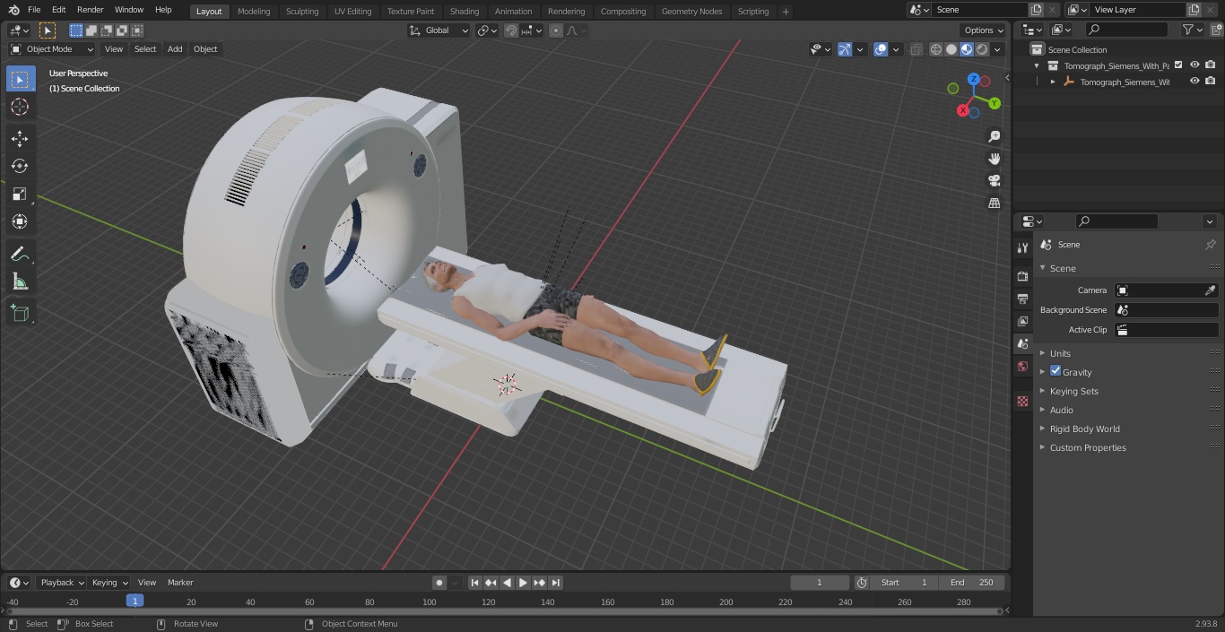 3D model Tomograph Siemens with Patient