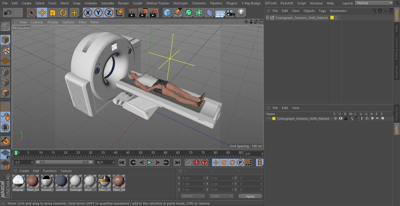 3D model Tomograph Siemens with Patient