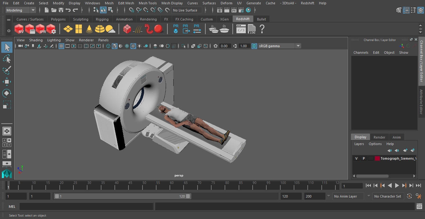 3D model Tomograph Siemens with Patient