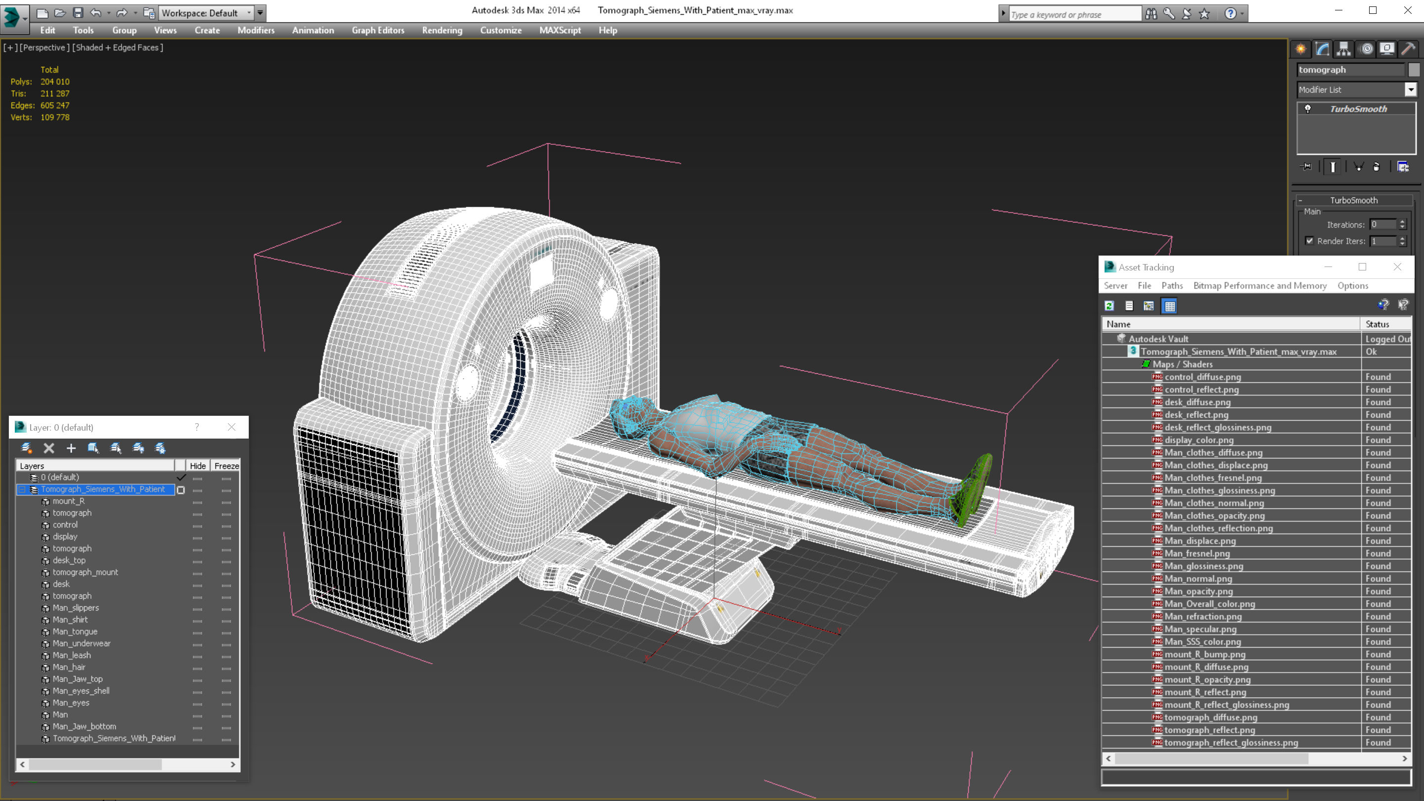 3D model Tomograph Siemens with Patient