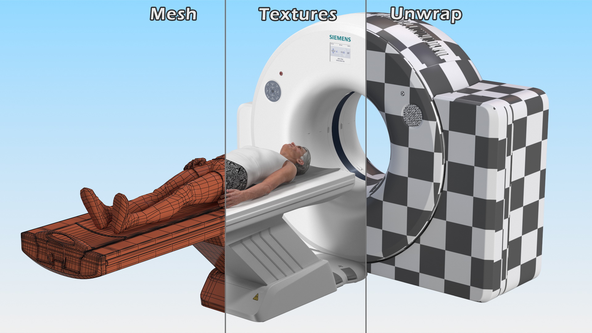 3D model Tomograph Siemens with Patient