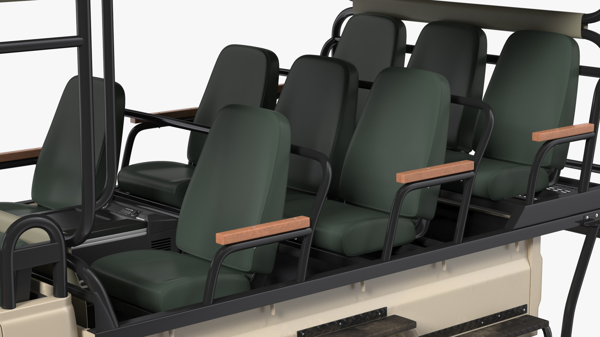 3D Toyota Land Cruiser Safari Open Sided Beige Dirty Rigged