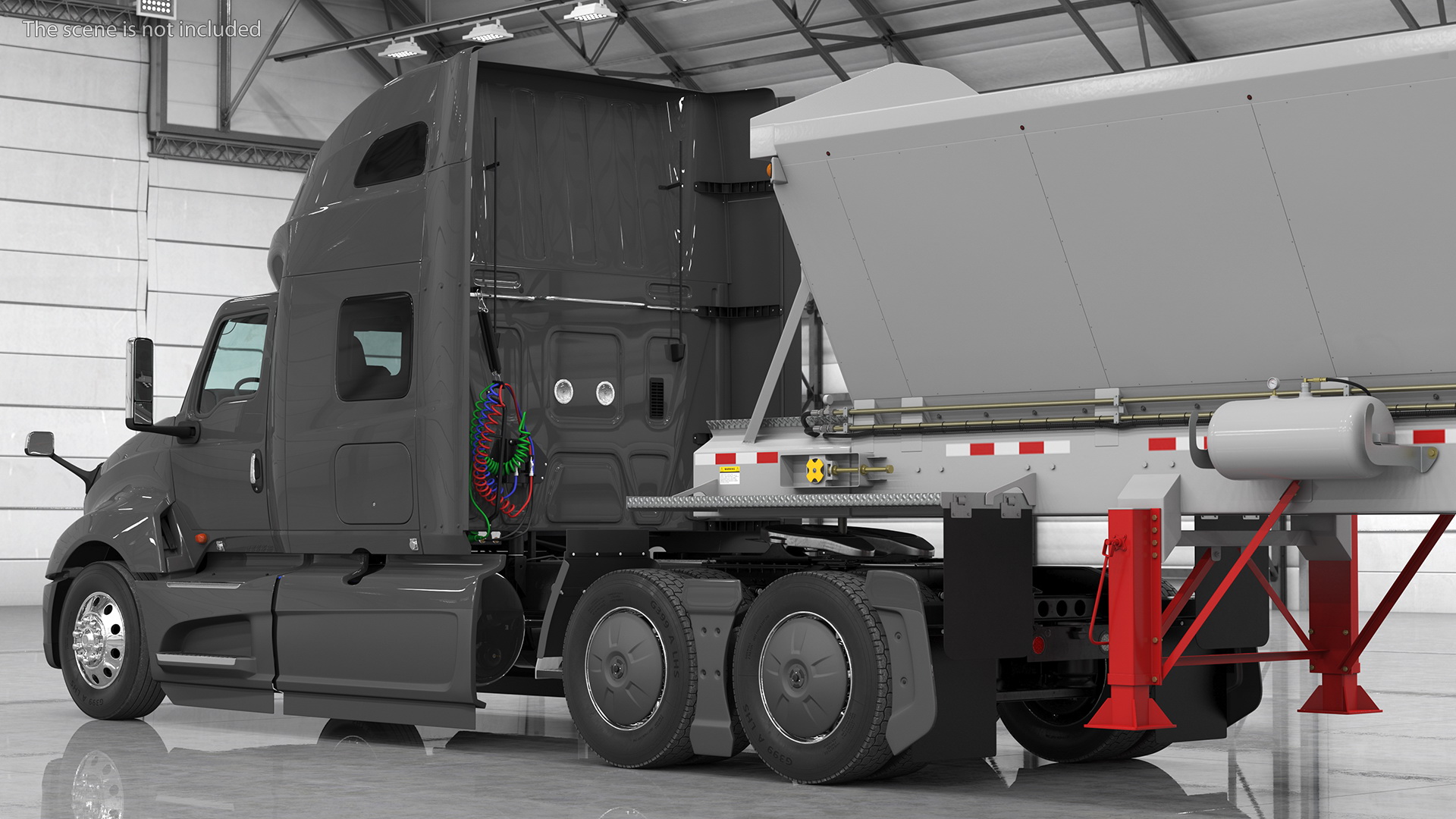 3D Heavy Truck With Bottom Trailer