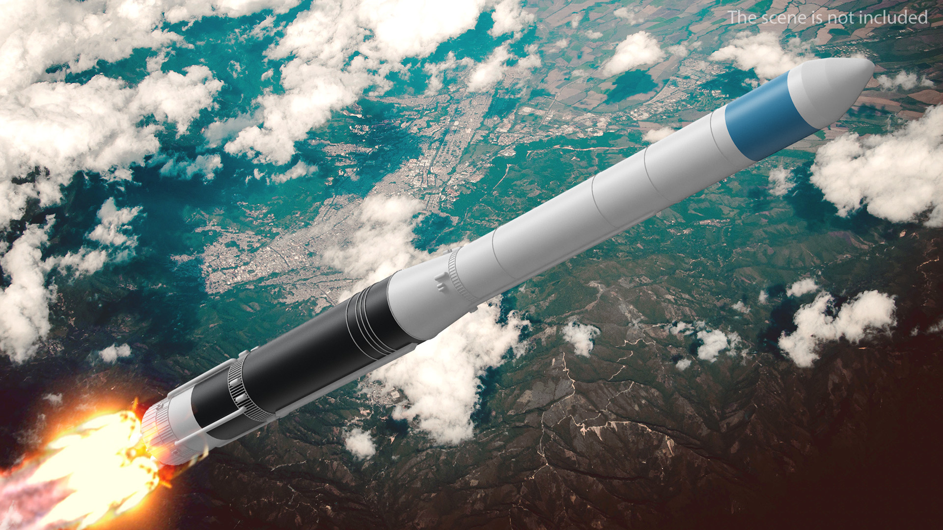 3D Three Stage Carrier Rocket