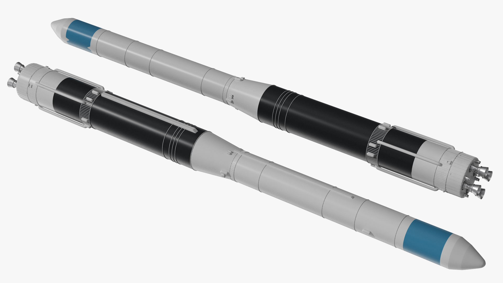 3D Three Stage Carrier Rocket