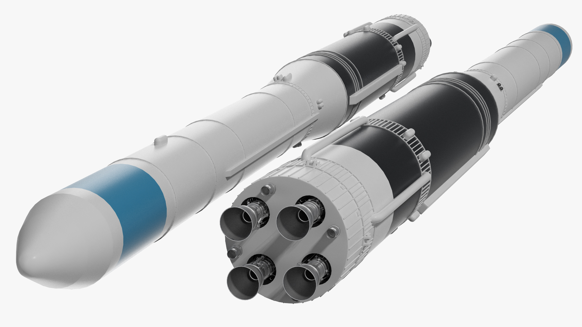 3D Three Stage Carrier Rocket