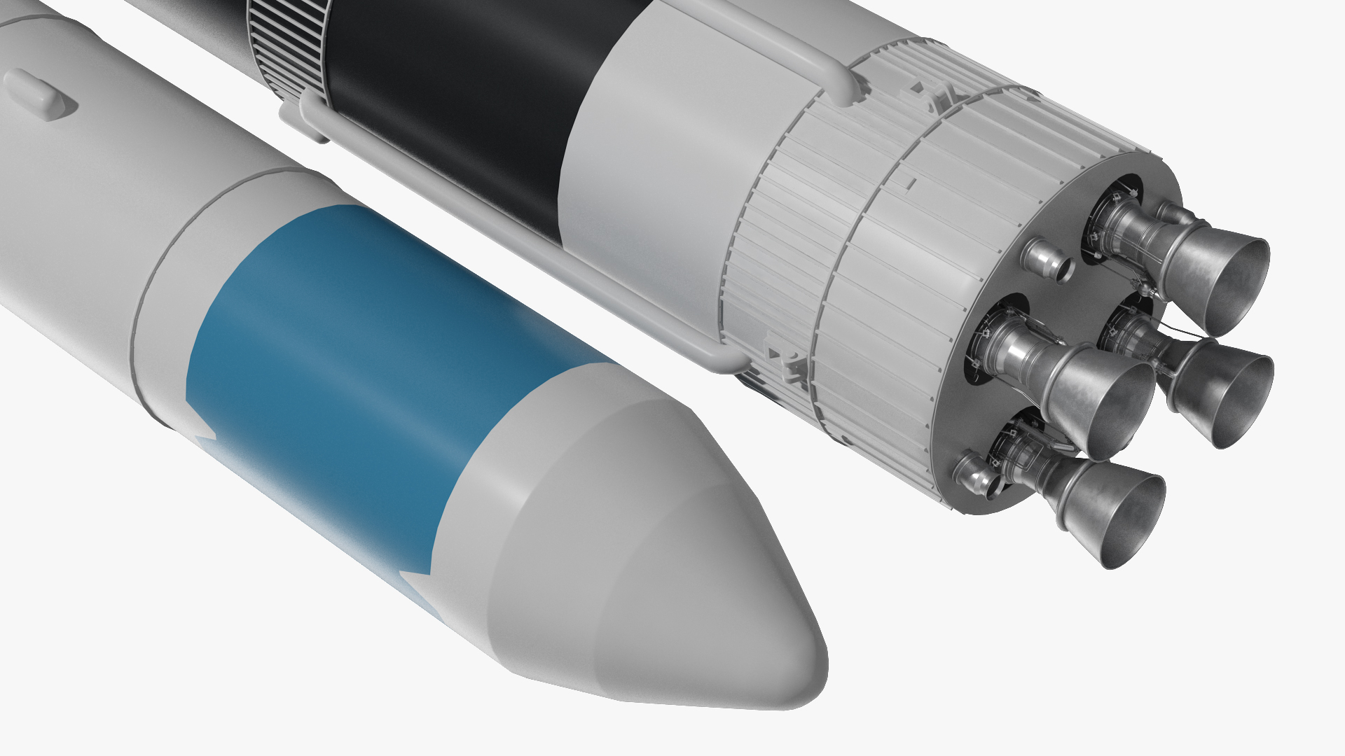 3D Three Stage Carrier Rocket