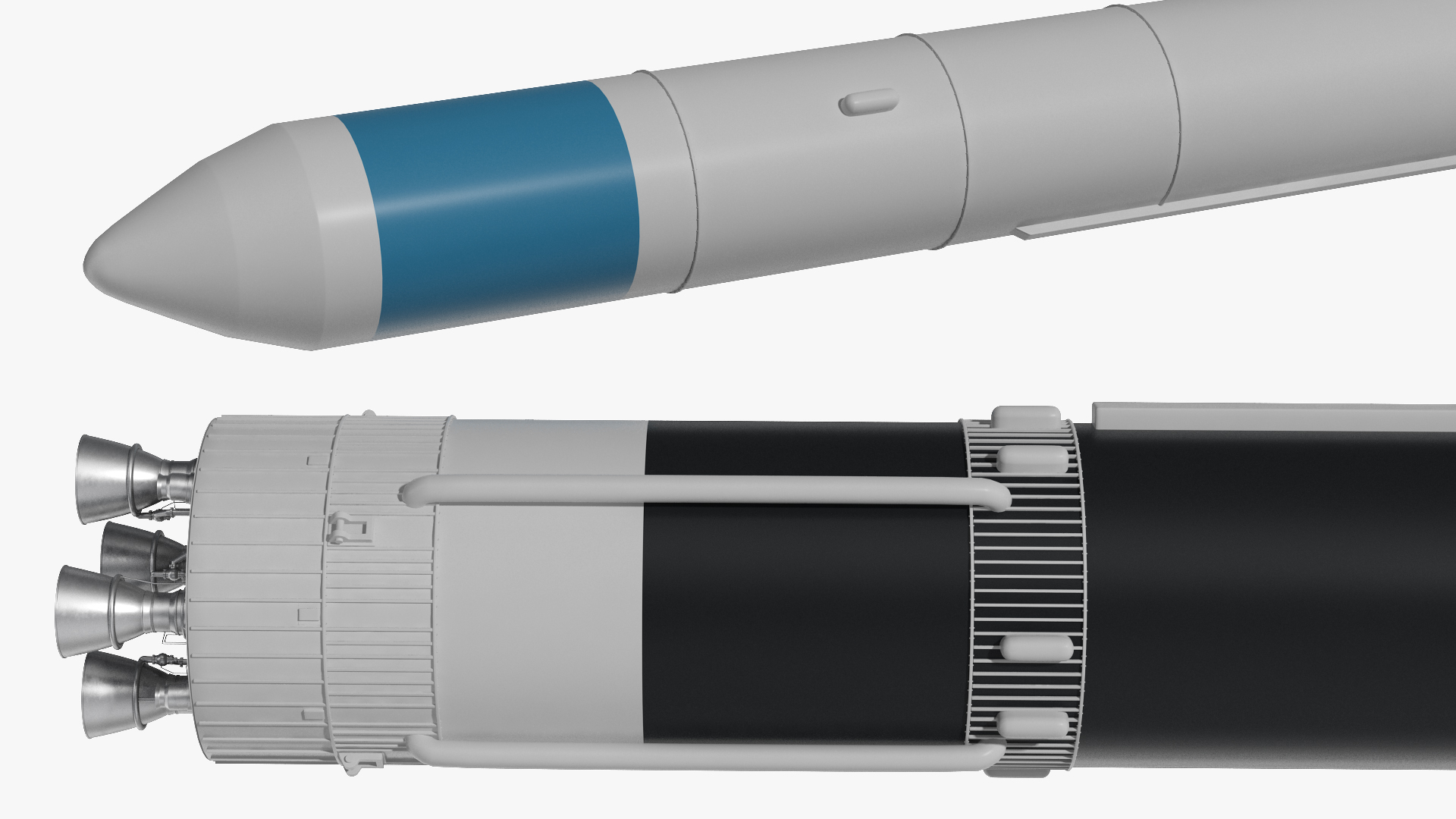 3D Three Stage Carrier Rocket