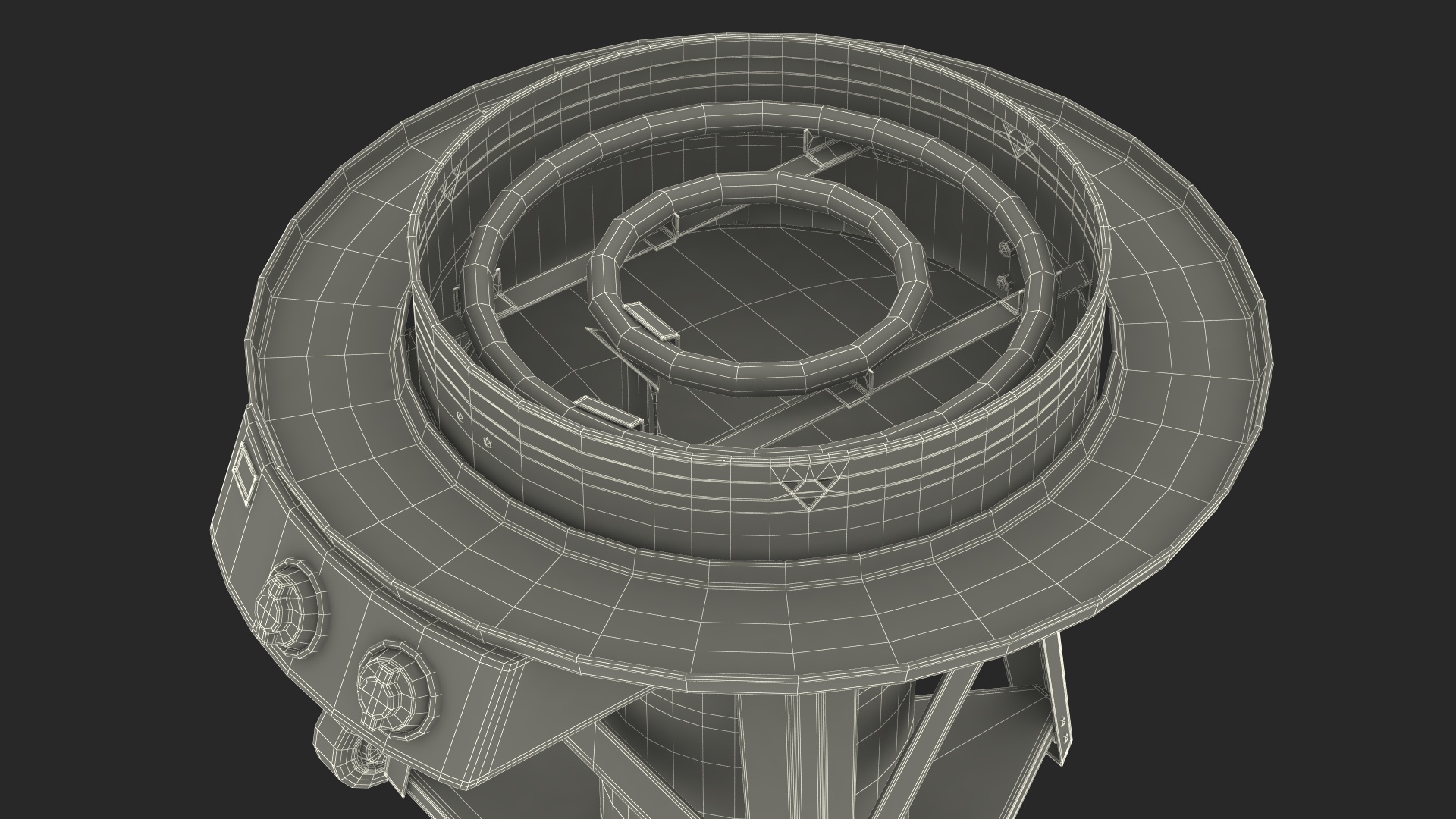 3D Professional Grill Cart with Fried Sausages model