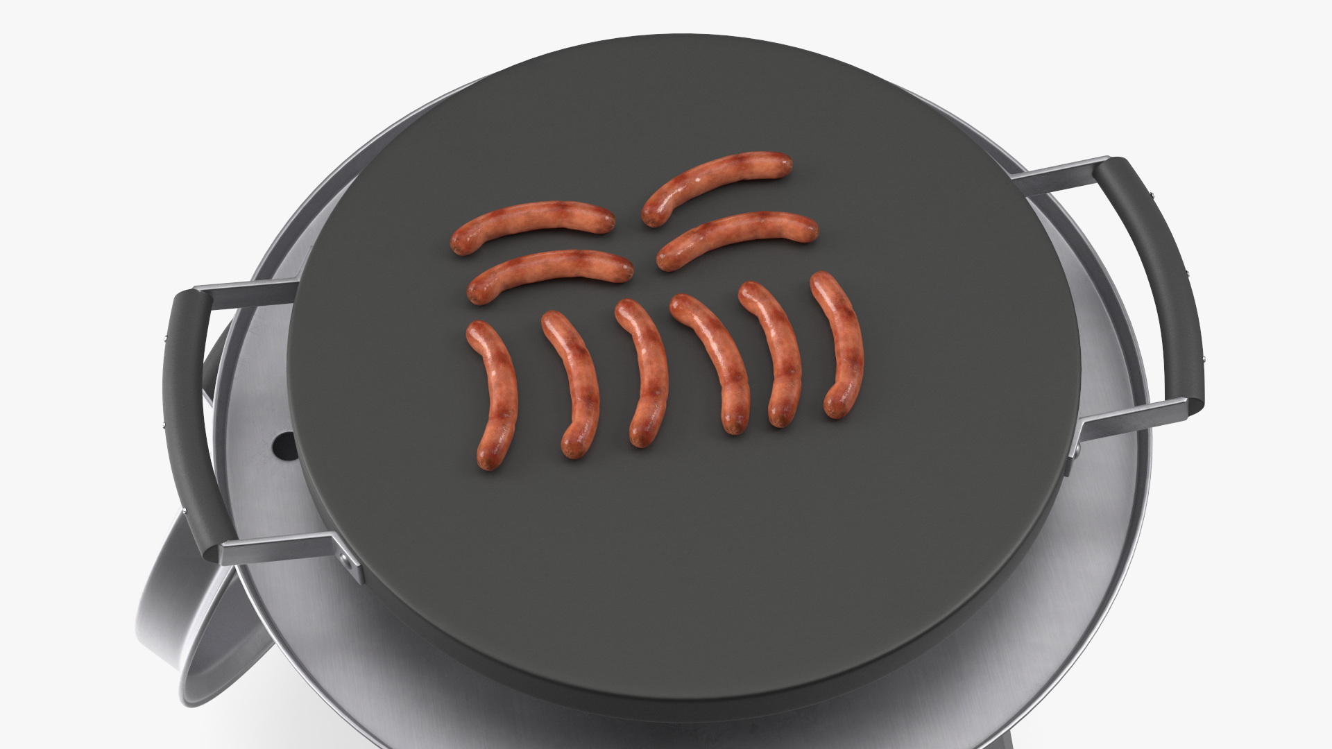 3D Professional Grill Cart with Fried Sausages model