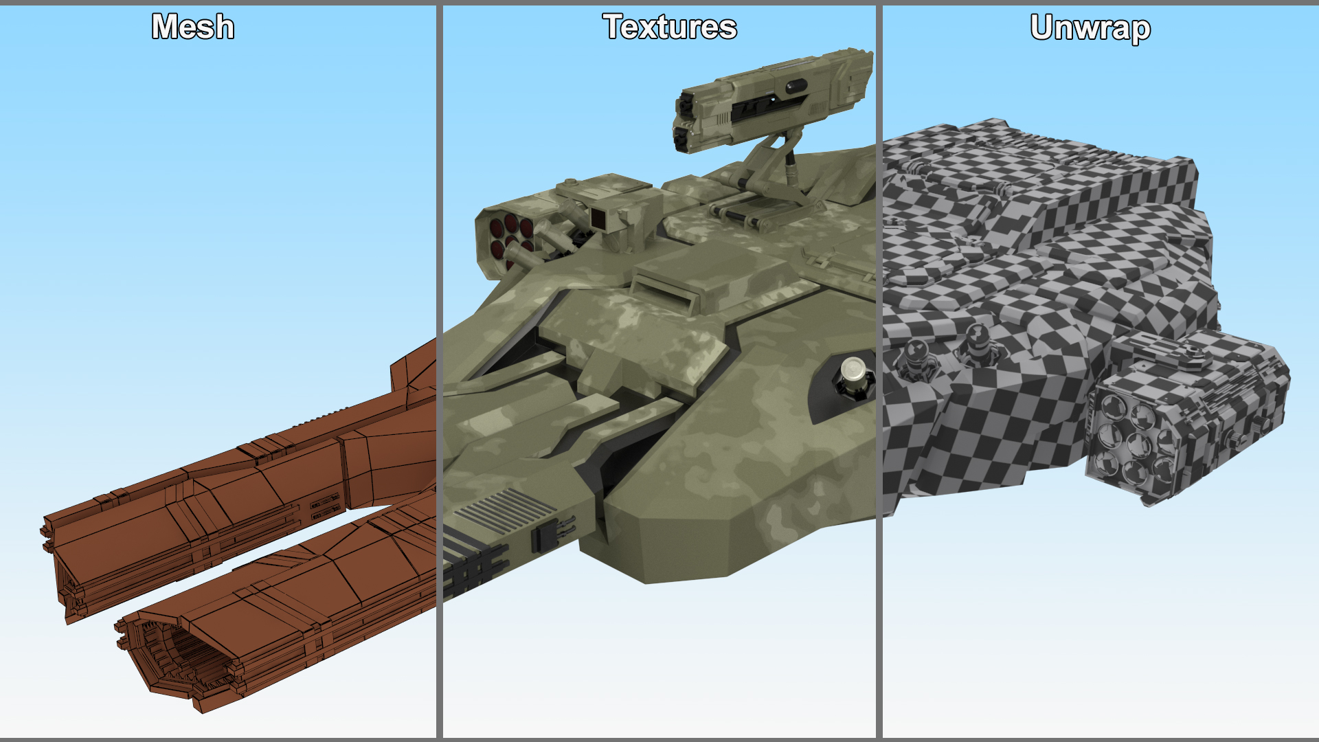 3D Futuristic Turret Green model