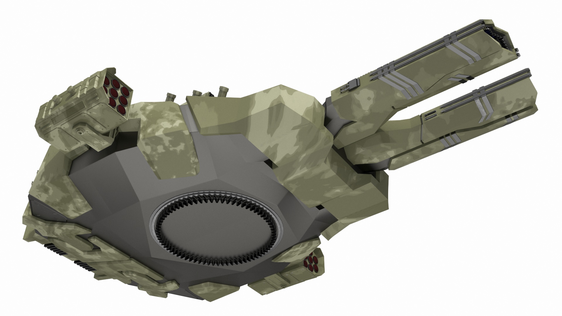 3D Futuristic Turret Green model